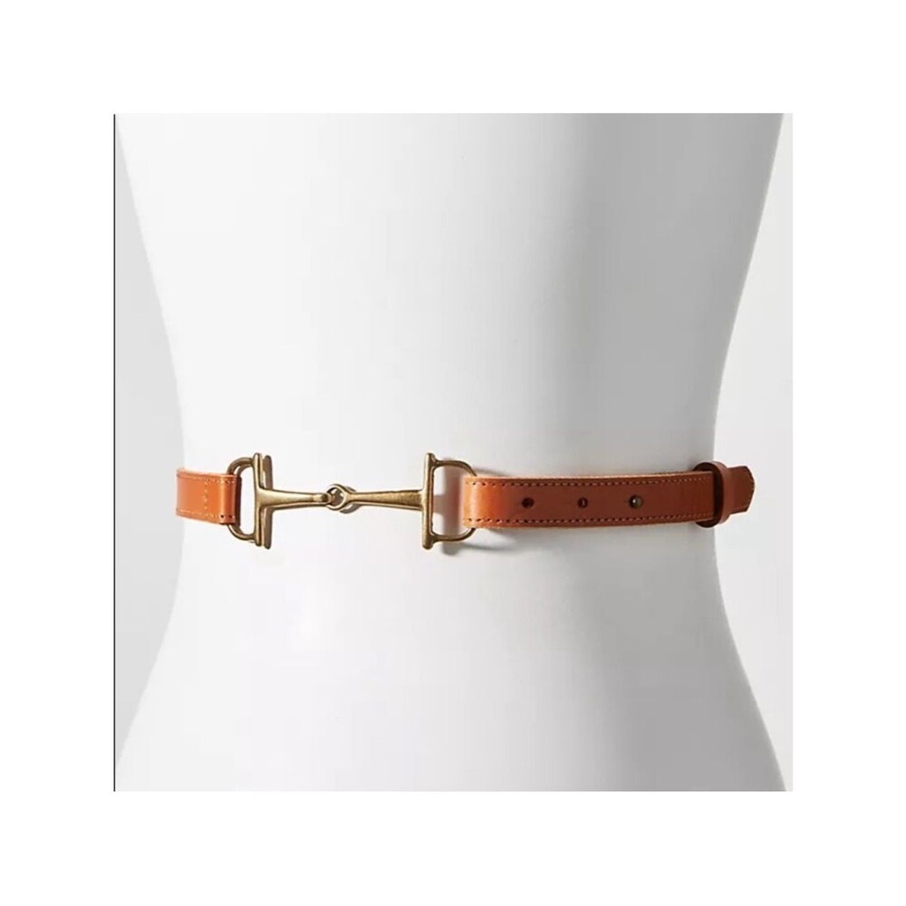Anthropologie | Hudson Belt Honey Tan Skinny Metal 32 33 34 35 36” size L